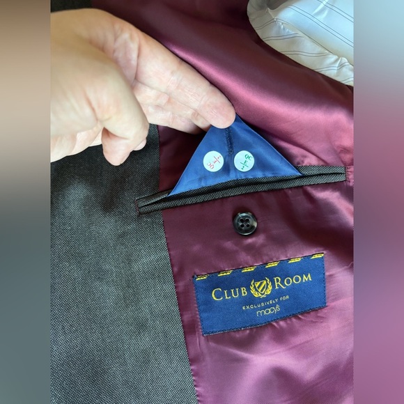 New Club Room Men's Classic-Fit Stretch Suit Blazer Jacket Size 42 L Brown - Picture 15 of 16